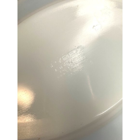 Vgt Pyrex Tableware Serving Oval Platter White Aqua Laurel Leaf 793-20 A 11 in - Picture 2 of 4